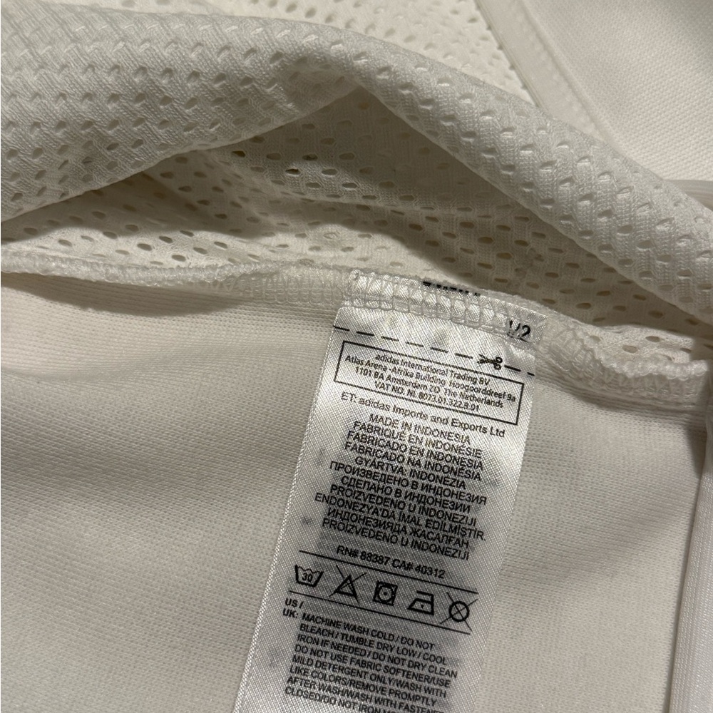 Adidas White Bomber Jacket with Black Lettering - Picture 5 of 5